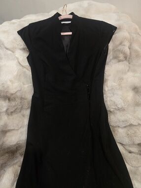 Calvin Klein Black Midi Wrap Dress
